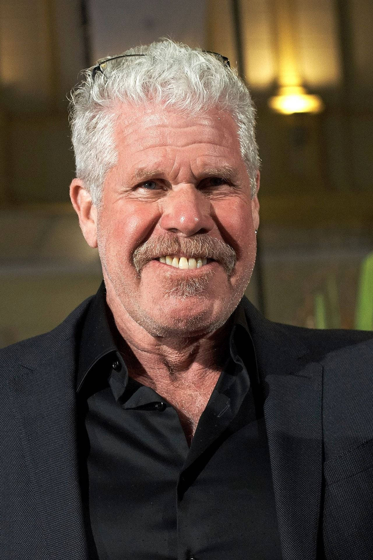 Veteran Hollywood Actor Ron Perlman In Sophisticated Black Attire Background