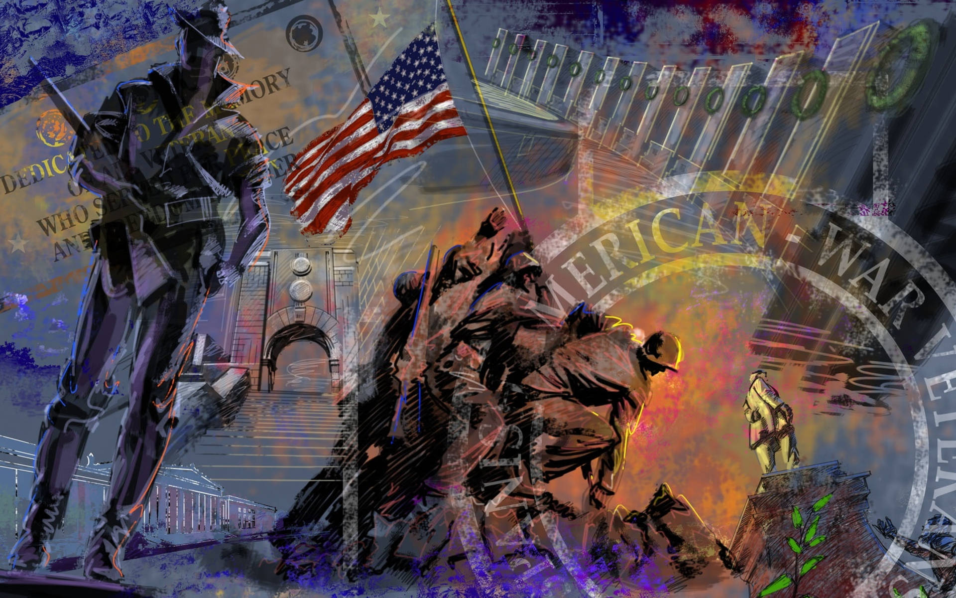Veterans Day Creative Digital Art Background