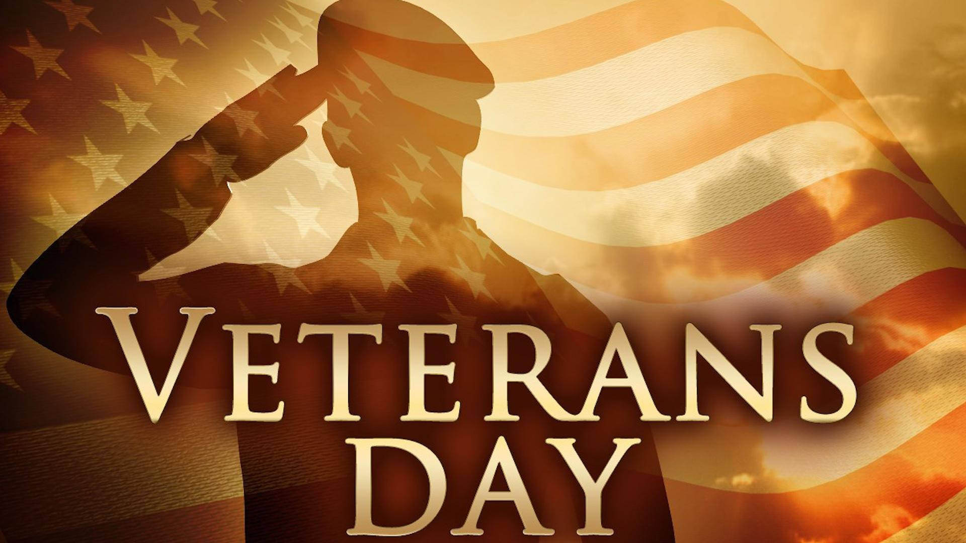 Veterans Day Soldier Salute Background