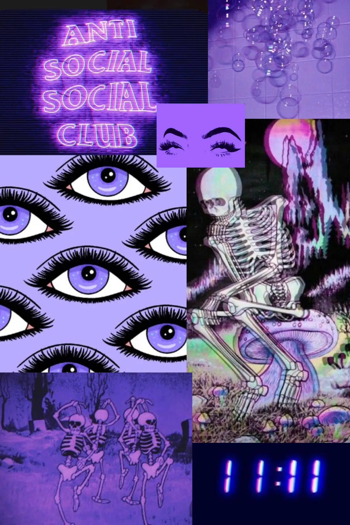 Vibey Neon Emo Collage Background