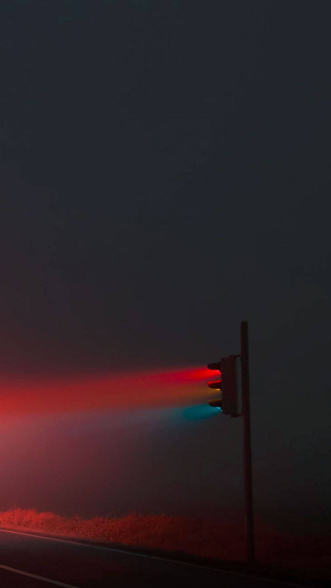 Vibey Traffic Light In Fog Background