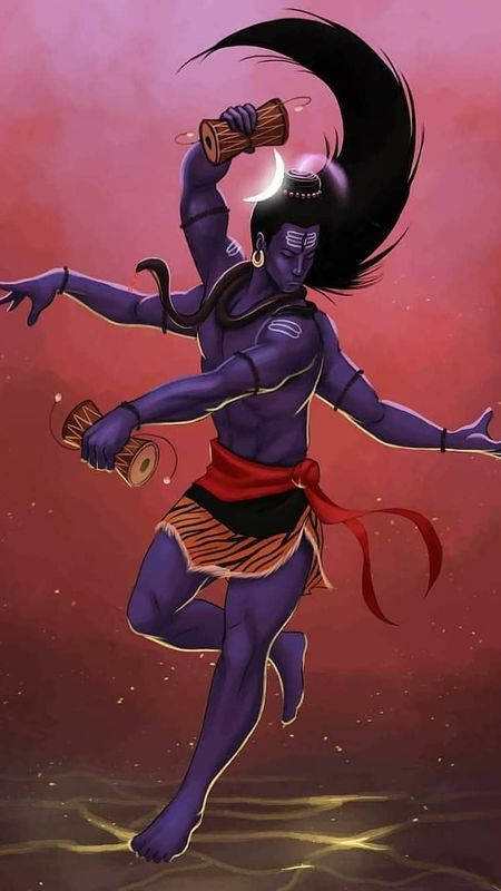 Vibrant 3d Artwork Of Lord Shiva, The Bholenath, In A Dynamic Dancing Pose