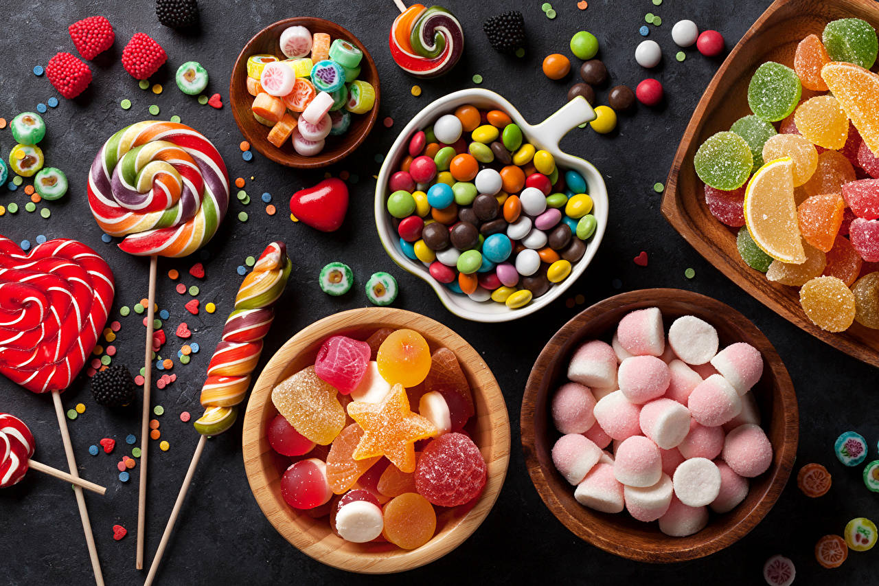 Vibrant 3d Marshmallow Sweets Background