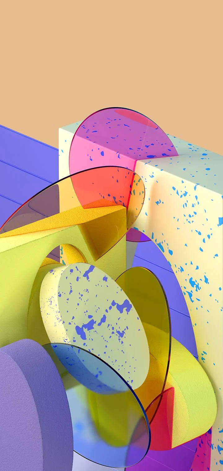 Vibrant 3d Shapes Display On A Samsung M31 Background