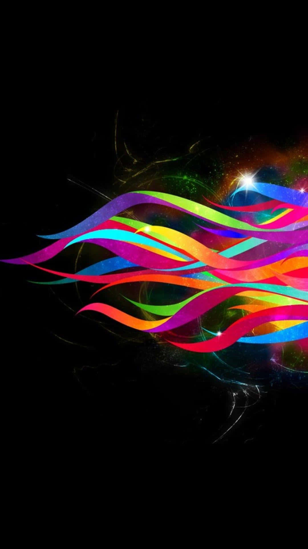 Vibrant Abstract Ribbon Waves Background