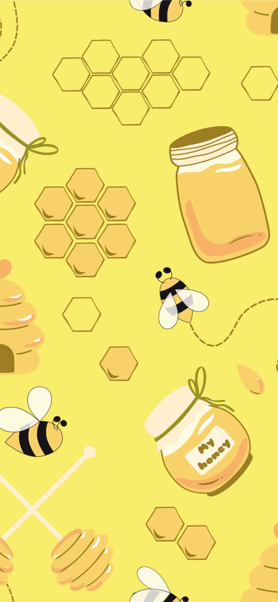 Vibrant Aesthetic Bee Artwork Background
