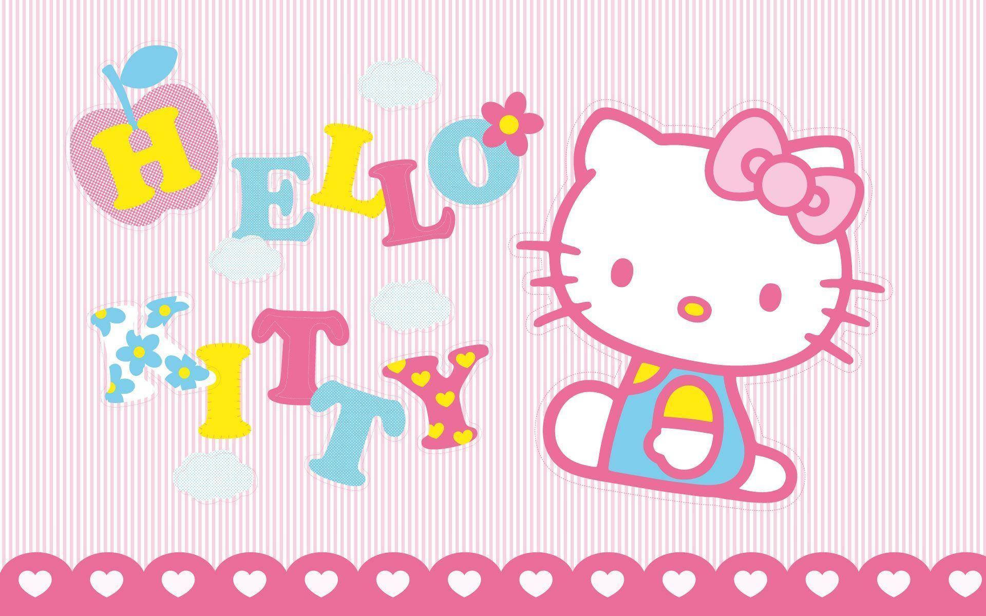 Vibrant Aesthetic Hello Kitty Desktop Background Background