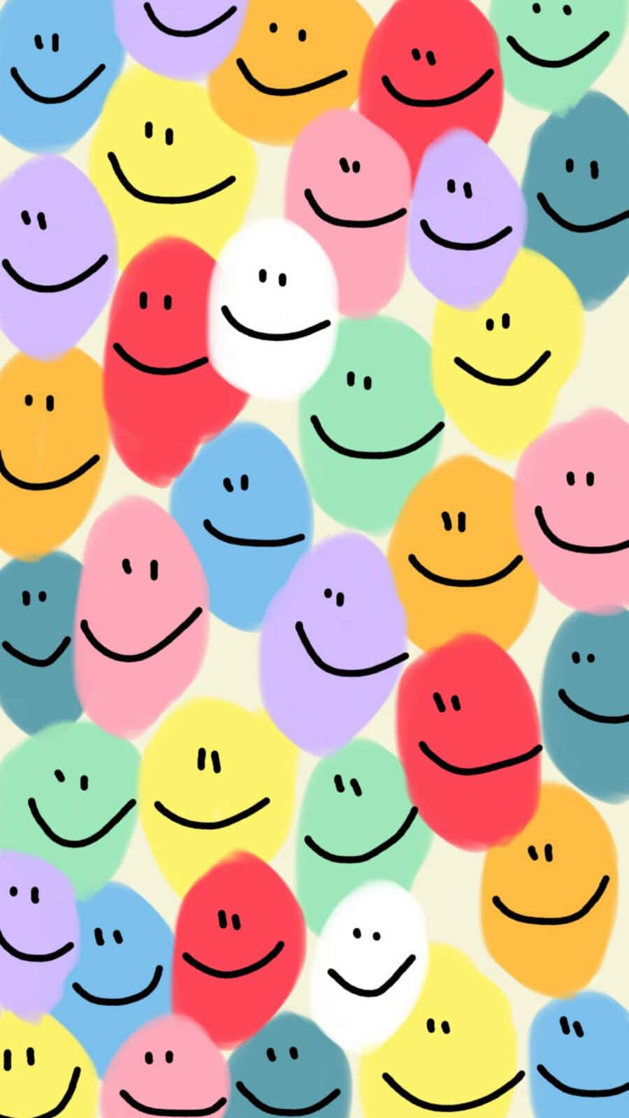 Vibrant Aesthetic Smiley Face Art Background