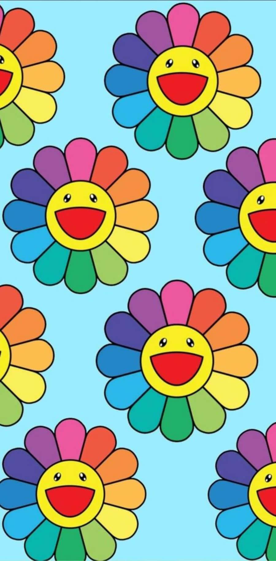 Vibrant Aesthetic Smiley Face Wallpaper Background