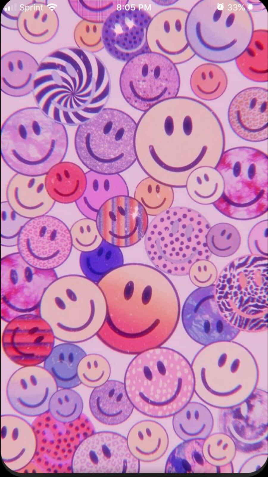 Vibrant Aesthetic Smiley Face Wallpaper Background