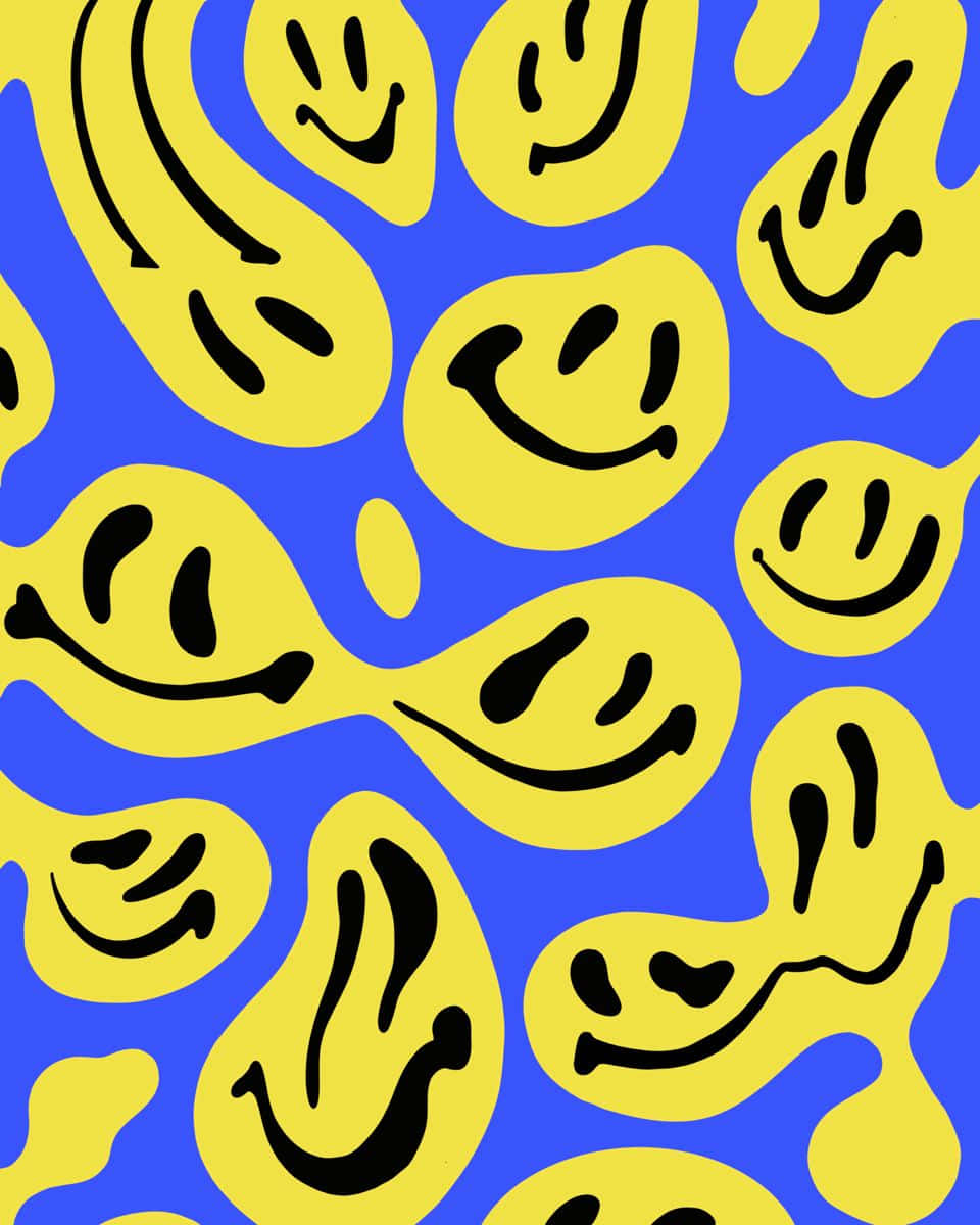 Vibrant Aesthetic Smiley Face Wallpaper Background