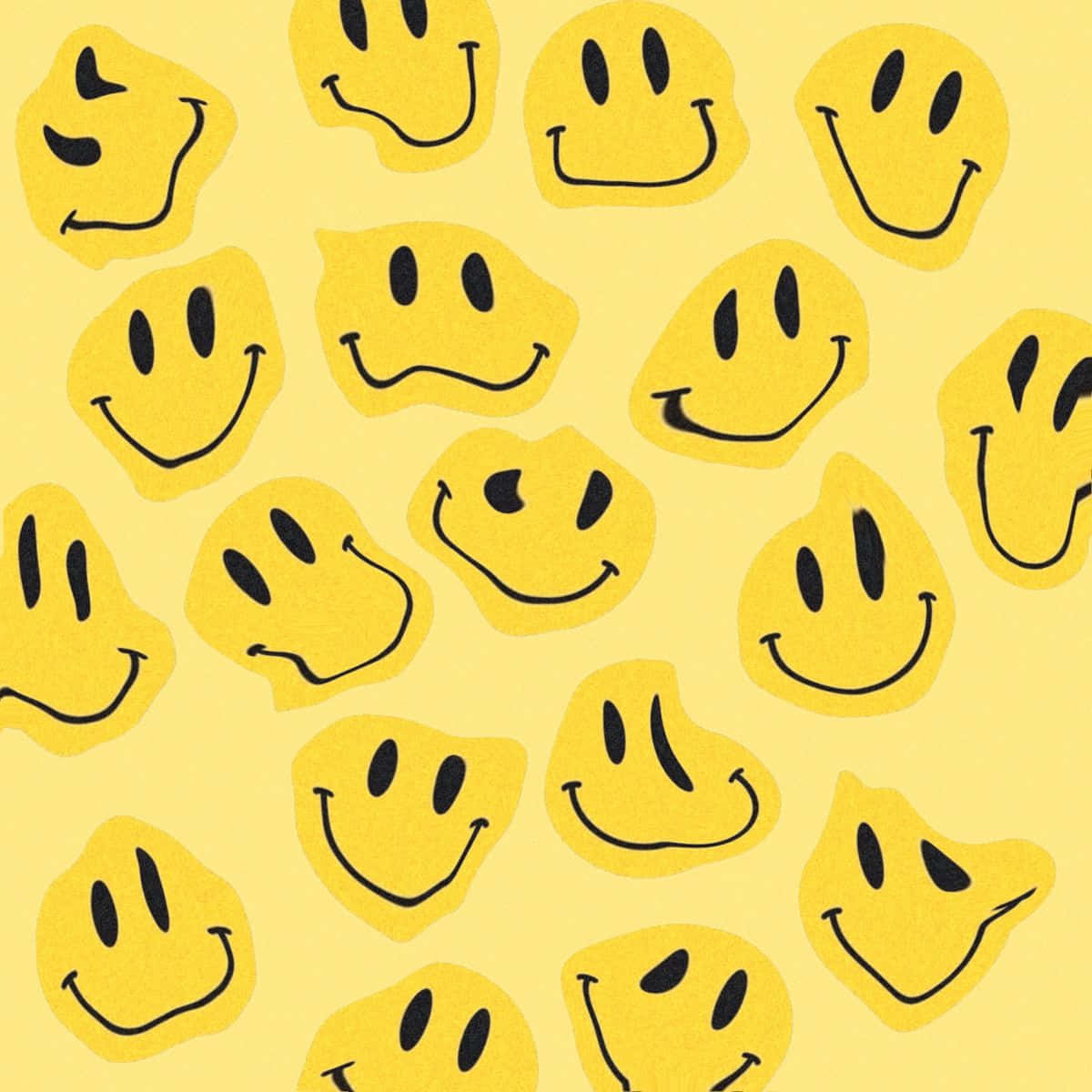 Vibrant Aesthetic Smiley Face Wallpaper Background