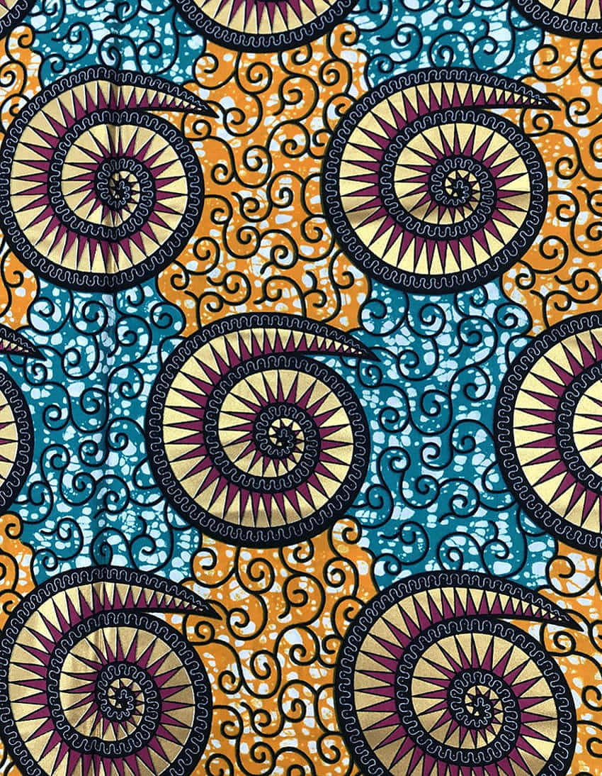 Vibrant African Print Fabric Pattern Background