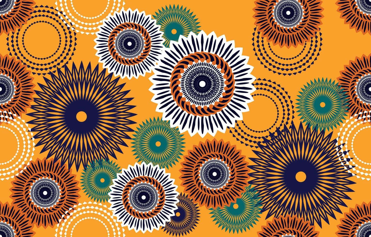 Vibrant African Print Pattern Background