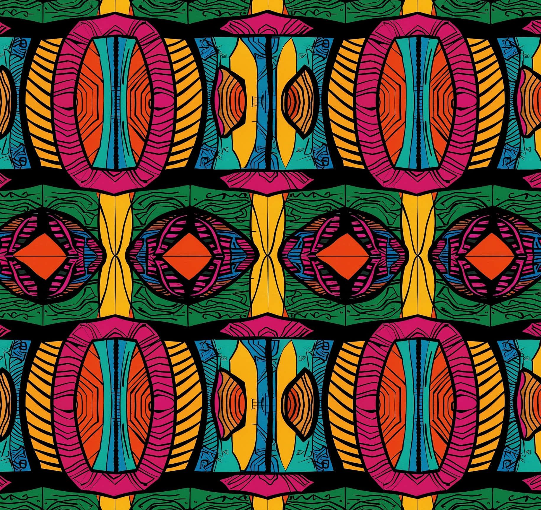 Vibrant African Print Pattern Background
