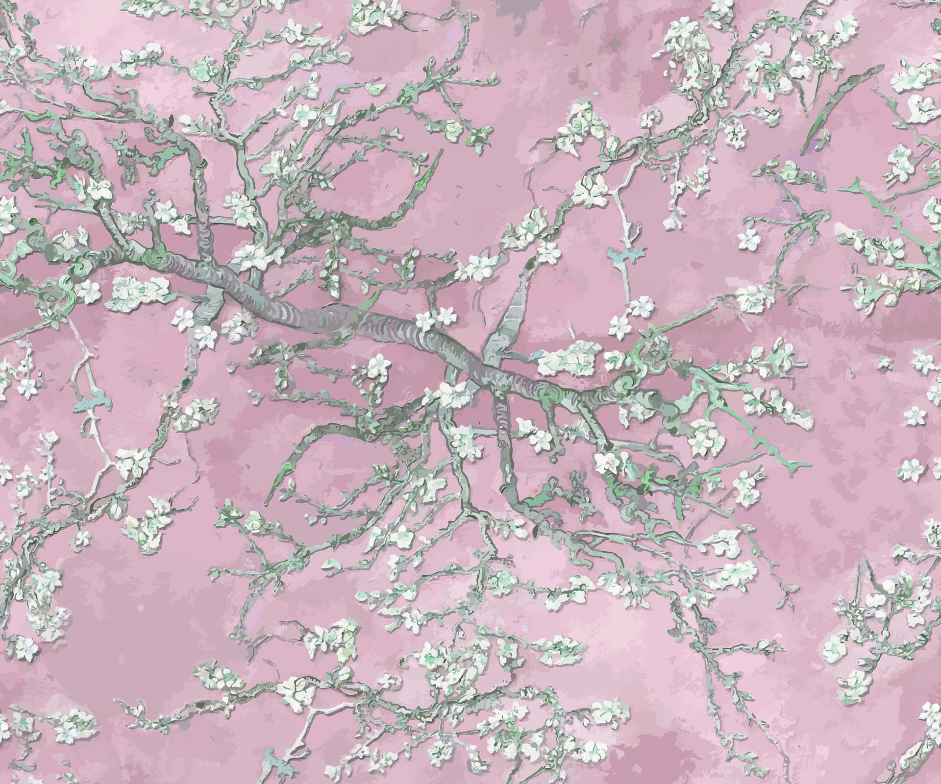 Vibrant Almond Blossoms By Vincent Van Gogh Background