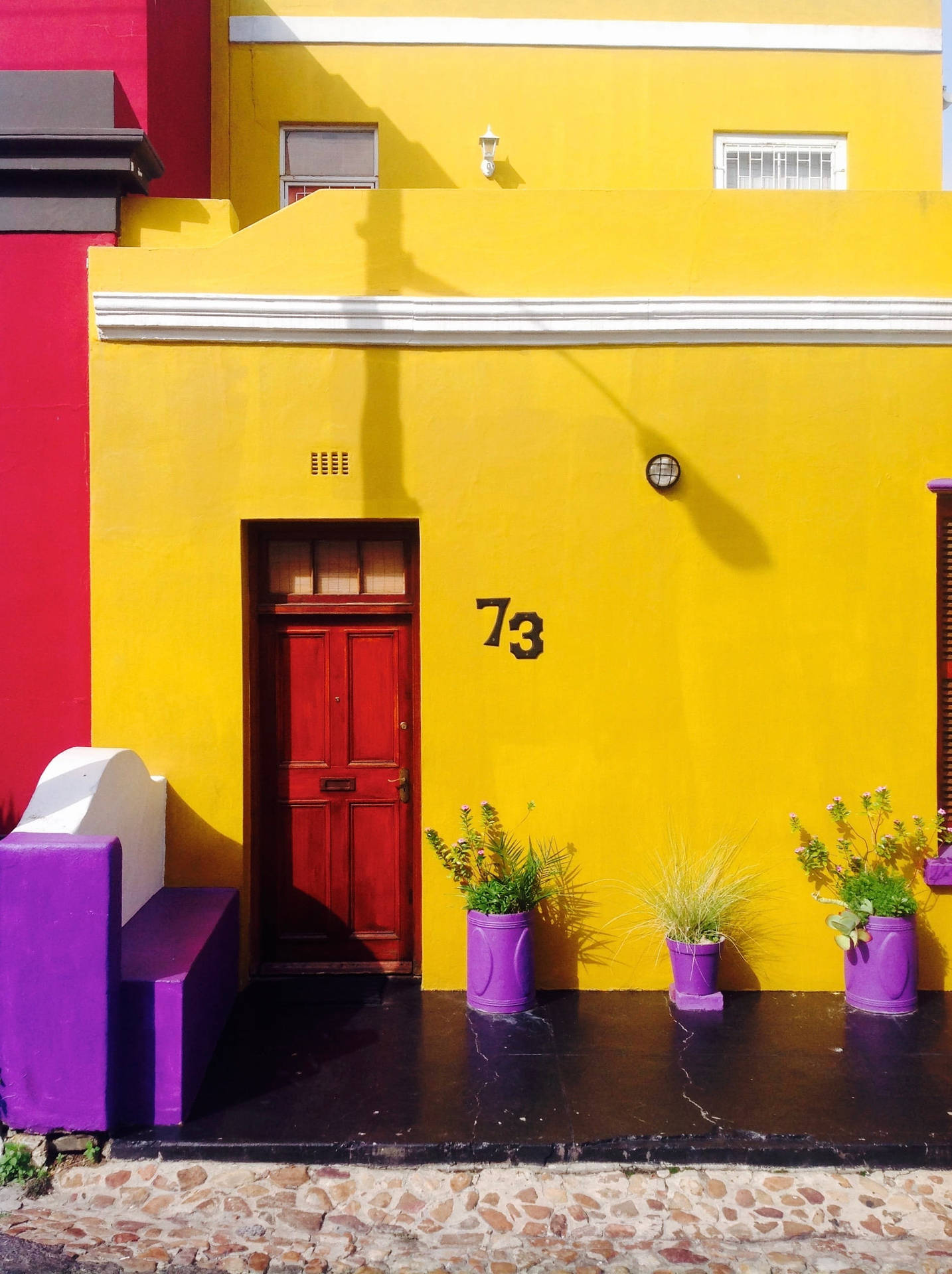 Vibrant And Colorful Houses In Cape Town Background