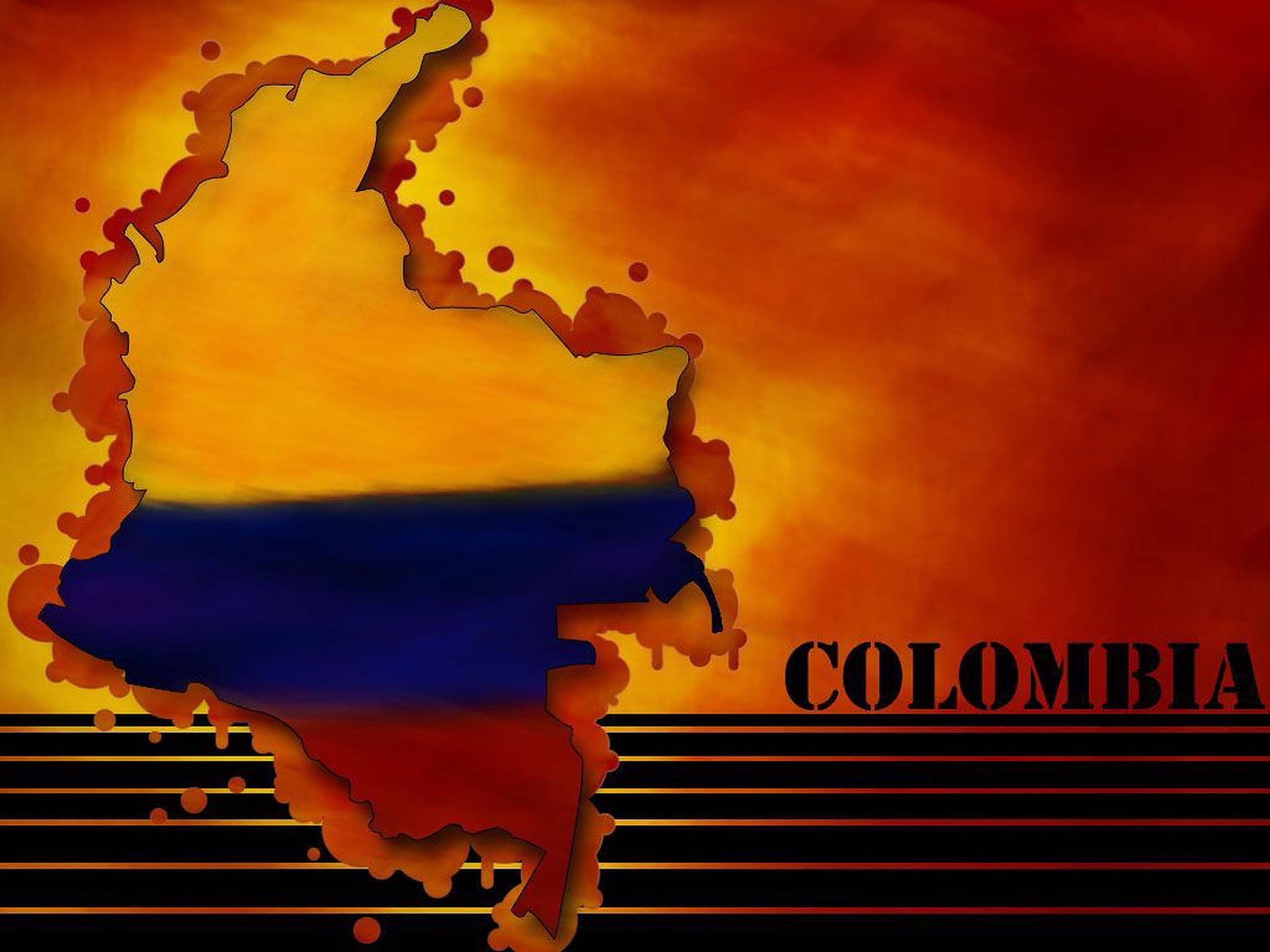 Vibrant And Detailed Map Of Colombia Background