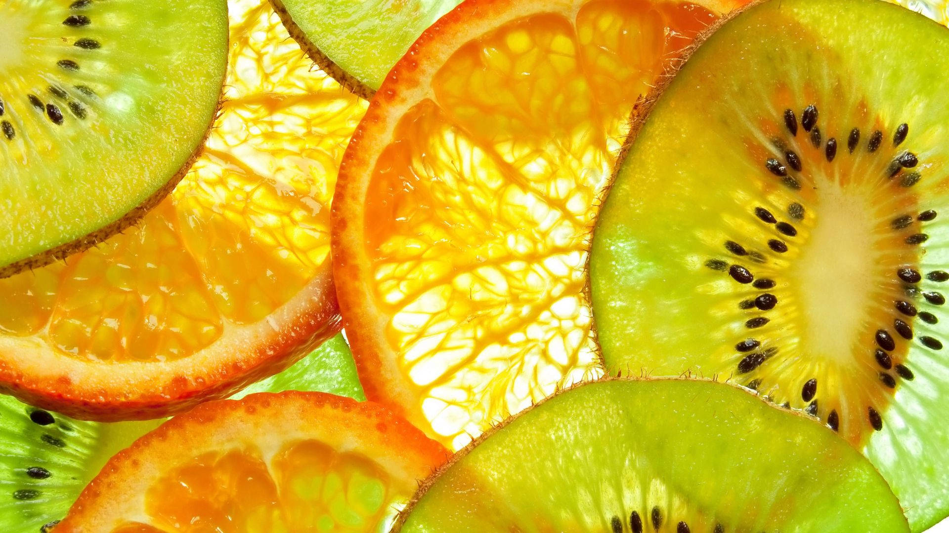 Vibrant And Fresh Kiwi And Orange Fruits