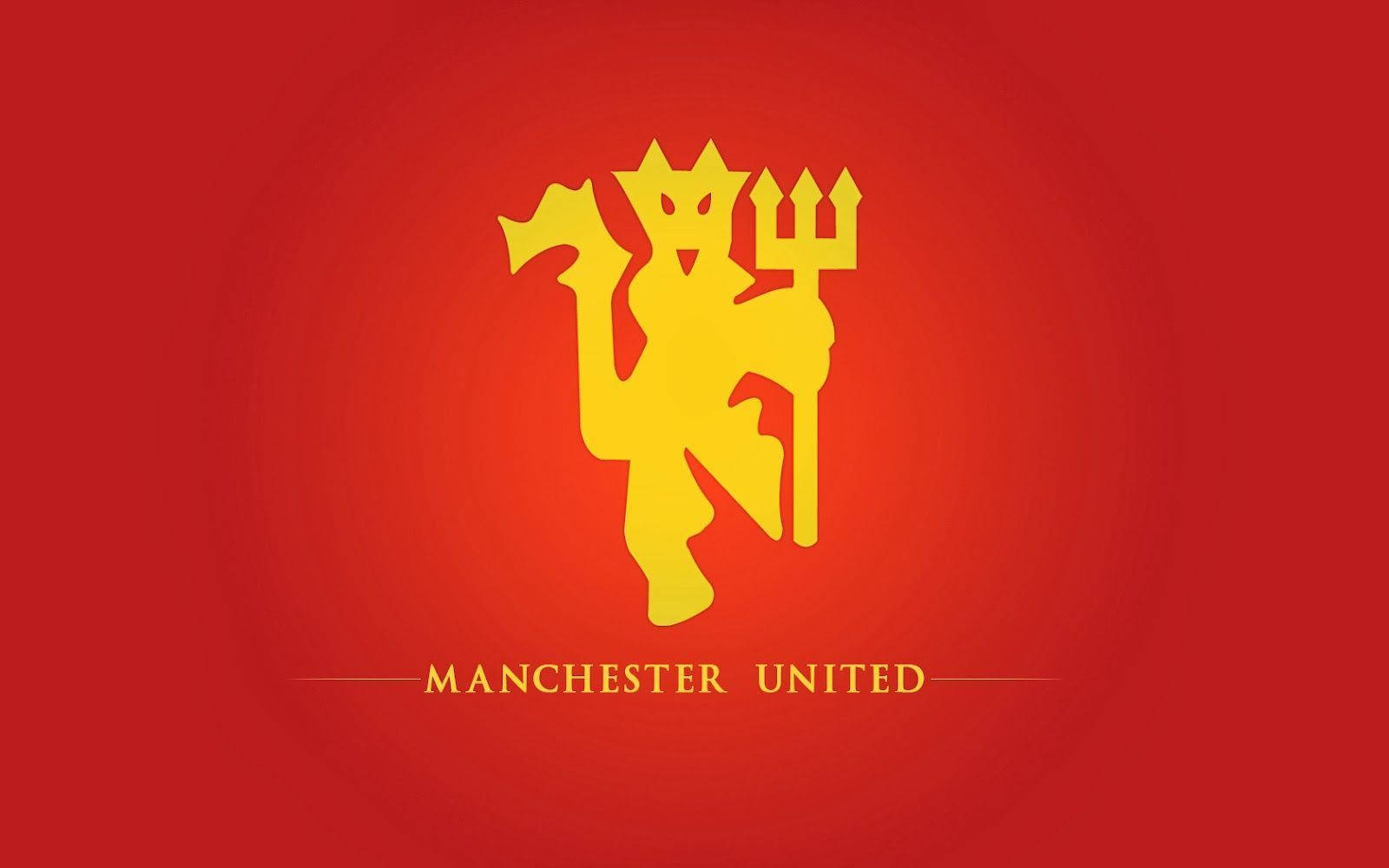 Vibrant And Iconic Manchester United Logo On A Dark Background Background