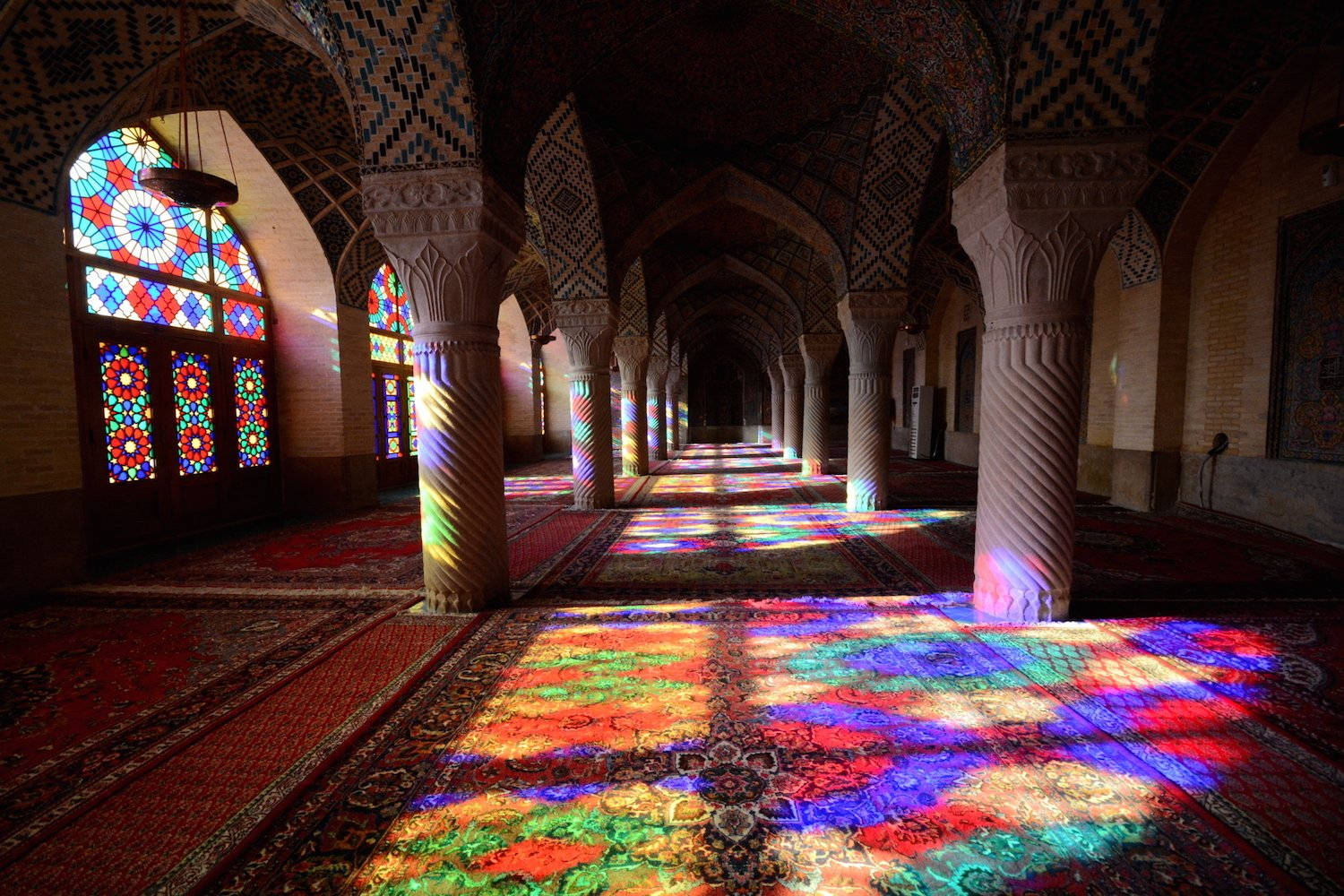 Vibrant And Intricate Mosaic Floors Of An Iranian Mosque Background