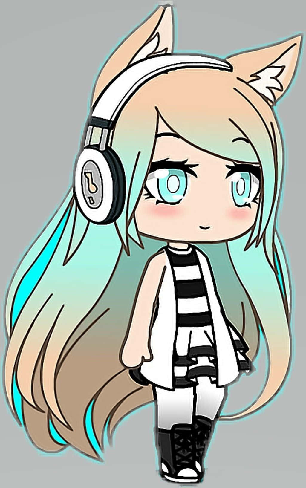 Vibrant Anime-inspired Gacha Girl