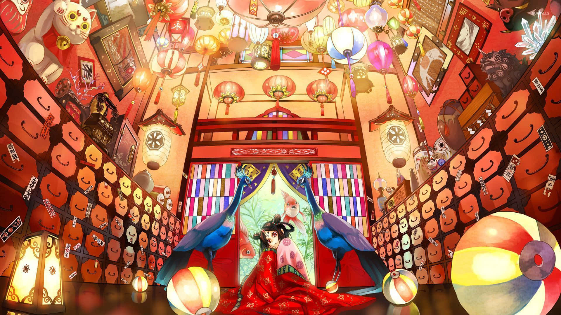 Vibrant Anime Magicians Series Illustration Background