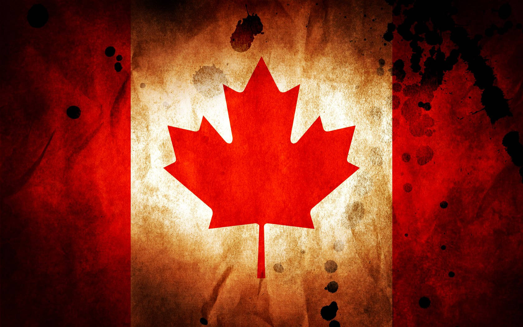Vibrant Artistic Interpretation Of The Canadian Flag