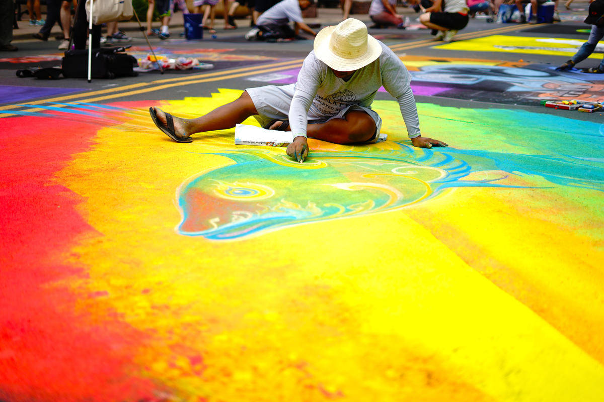 Vibrant Artistry At Chalkfest In Minneapolis Background