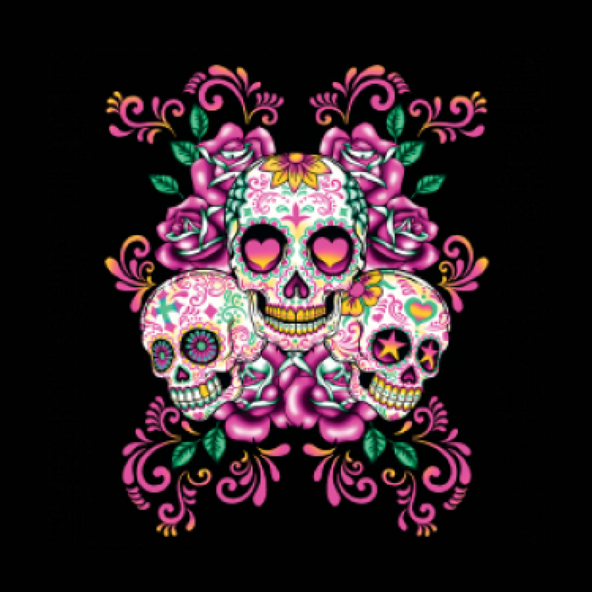 Vibrant Artistry - The Colorful Skull Background