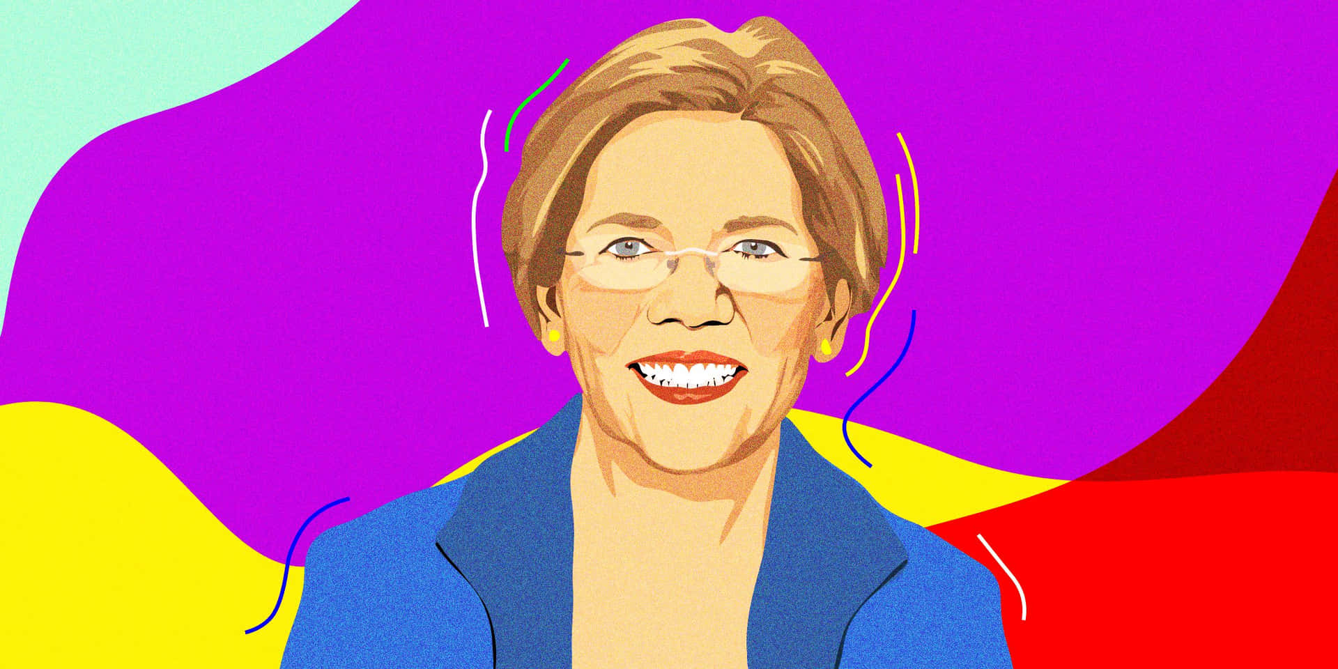 Vibrant Artwork Of Elizabeth Warren Background