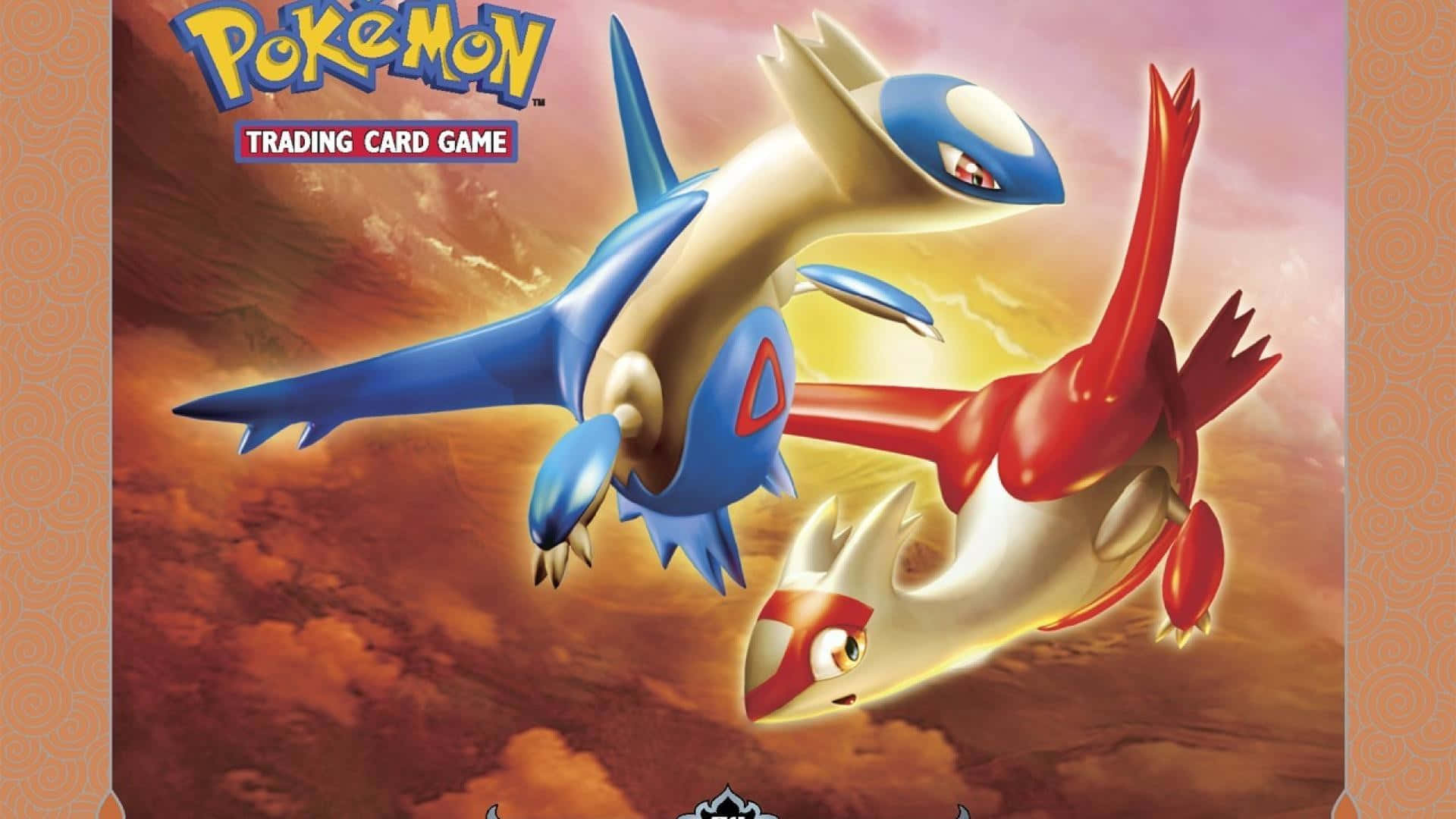 Vibrant Artwork Of Latias And Latios From Trading Card Game