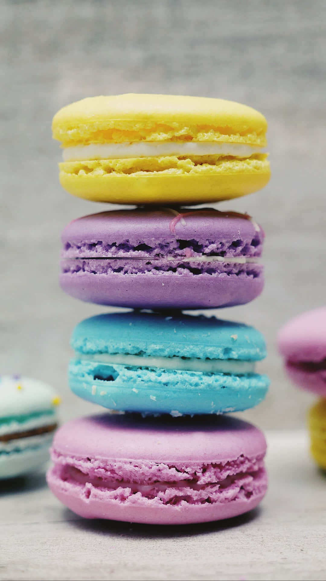 Vibrant Assortment Of Delicious French Macarons Background