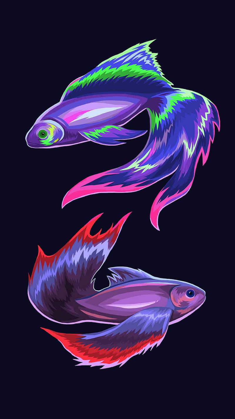 Vibrant_ Betta_ Fish_ Artwork Background