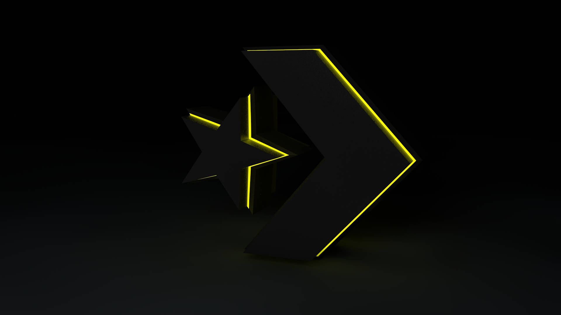 Vibrant Black And Yellow Converse Logo Background