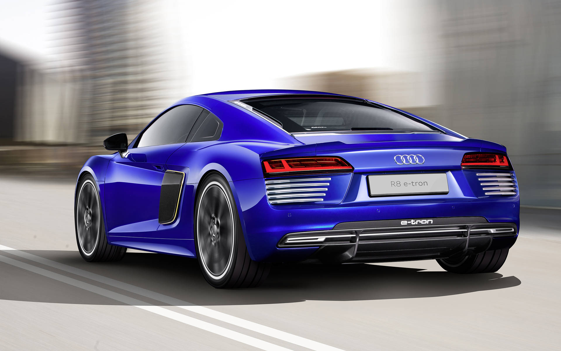 Vibrant Blue Audi R8 Back Background