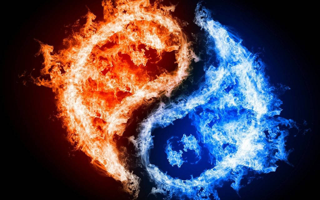 Vibrant Blue Fire In Darkness Background