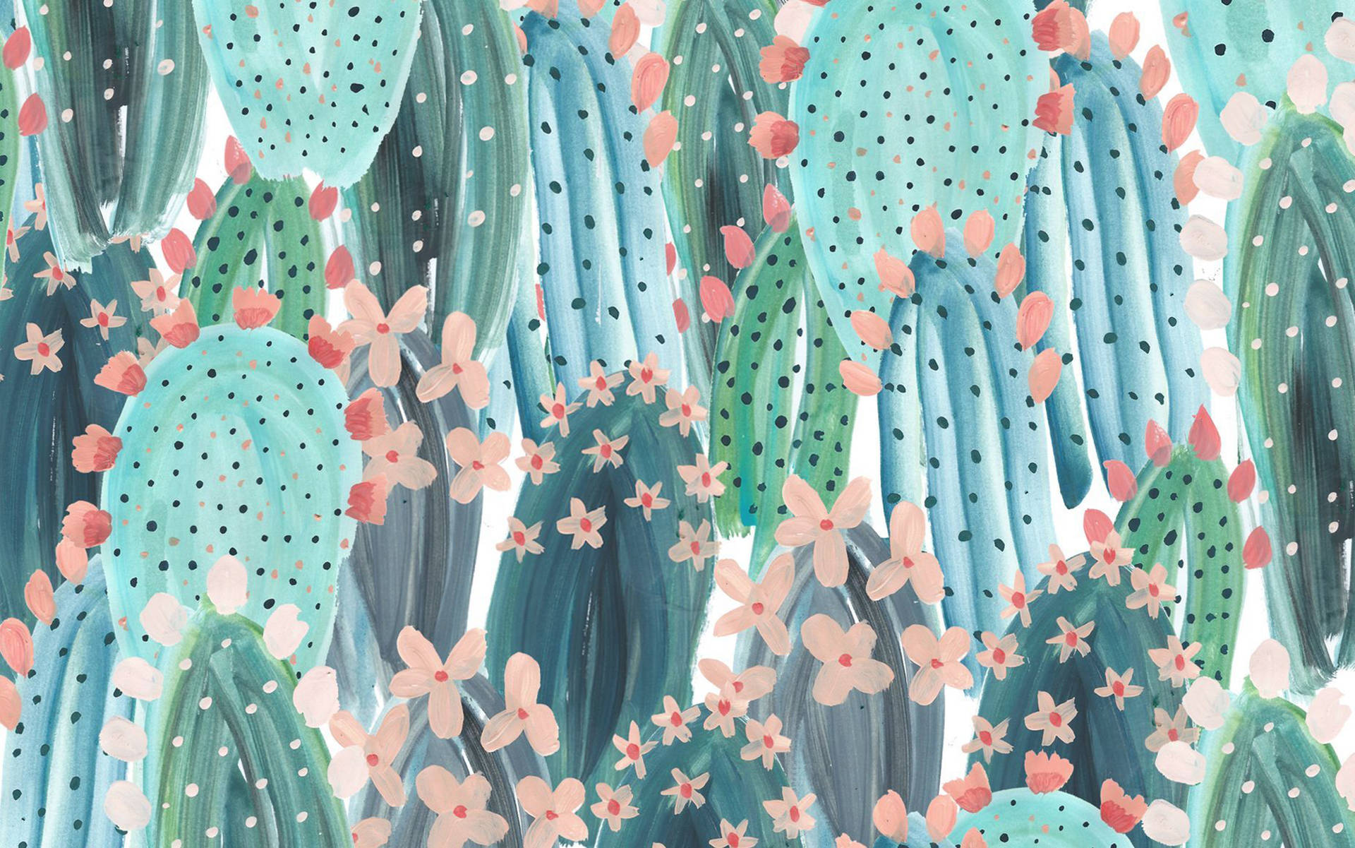 Vibrant Cacti Cool Pattern Background