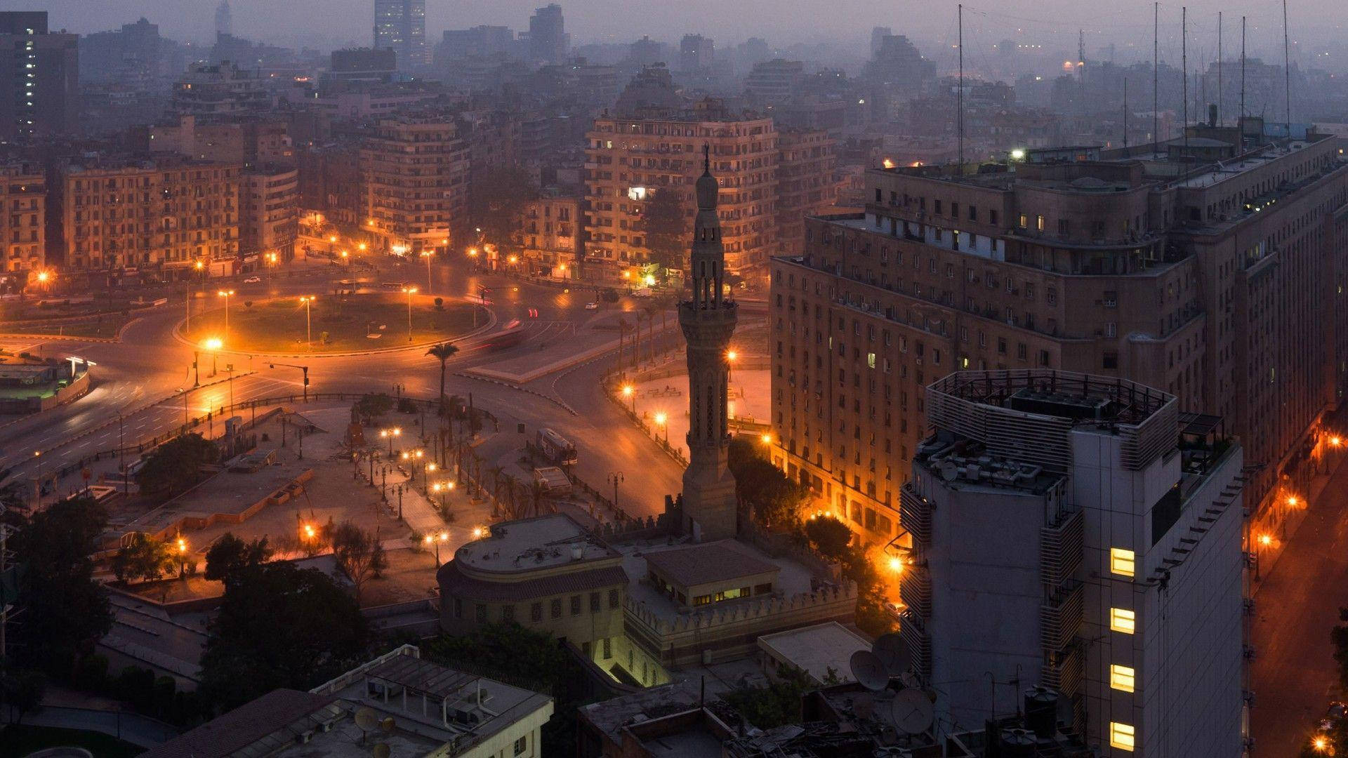 Vibrant Cairo Cityscape - Tahrir Square Background