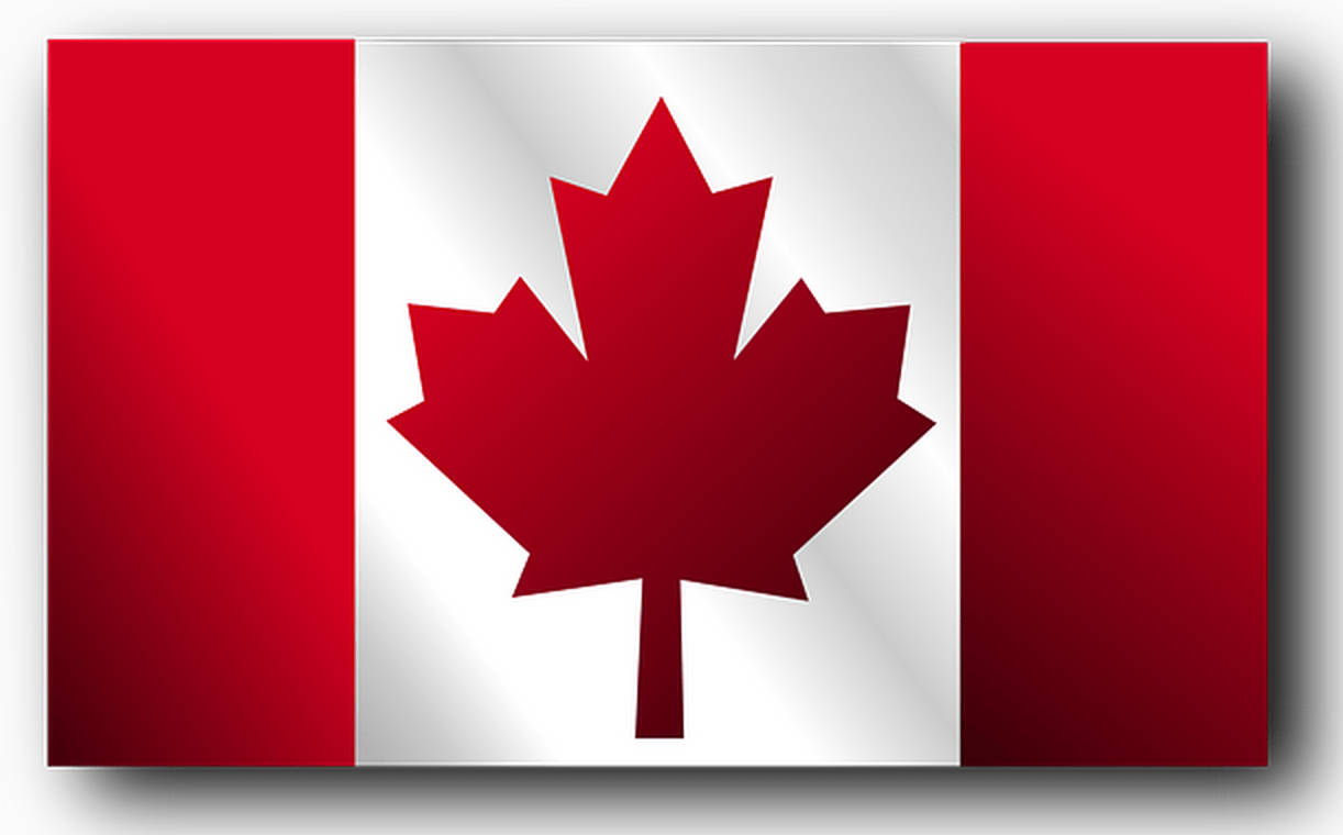 Vibrant Canada Flag With Dynamic Shadow Effect Background