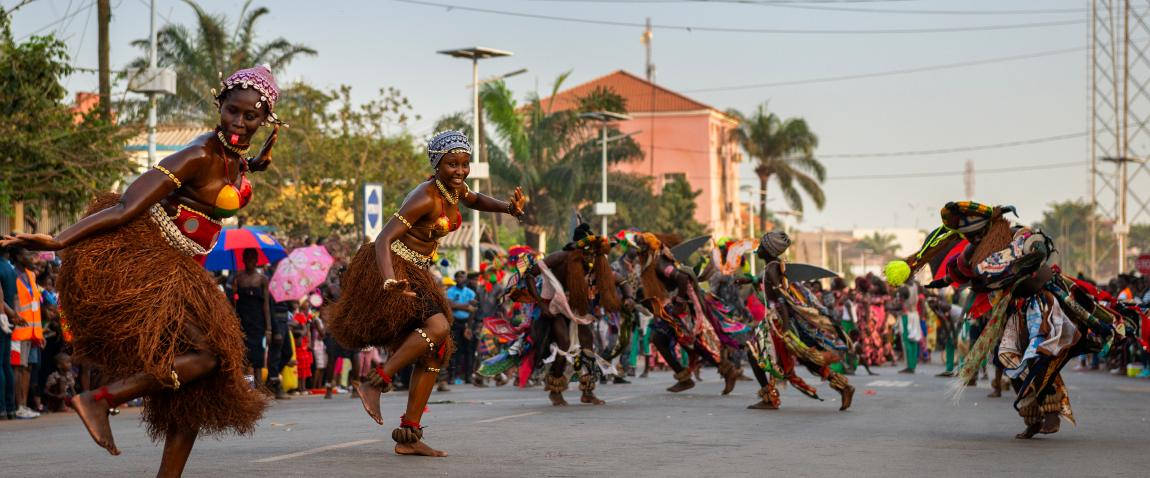 Vibrant Carnival Festival In Guinea-bissau Background