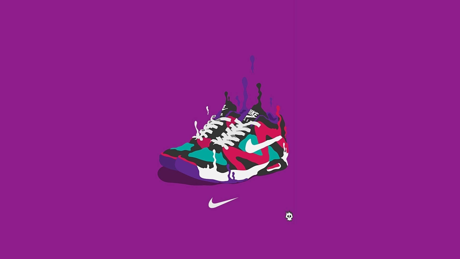 Vibrant Cartoon Sneaker On White Background Background