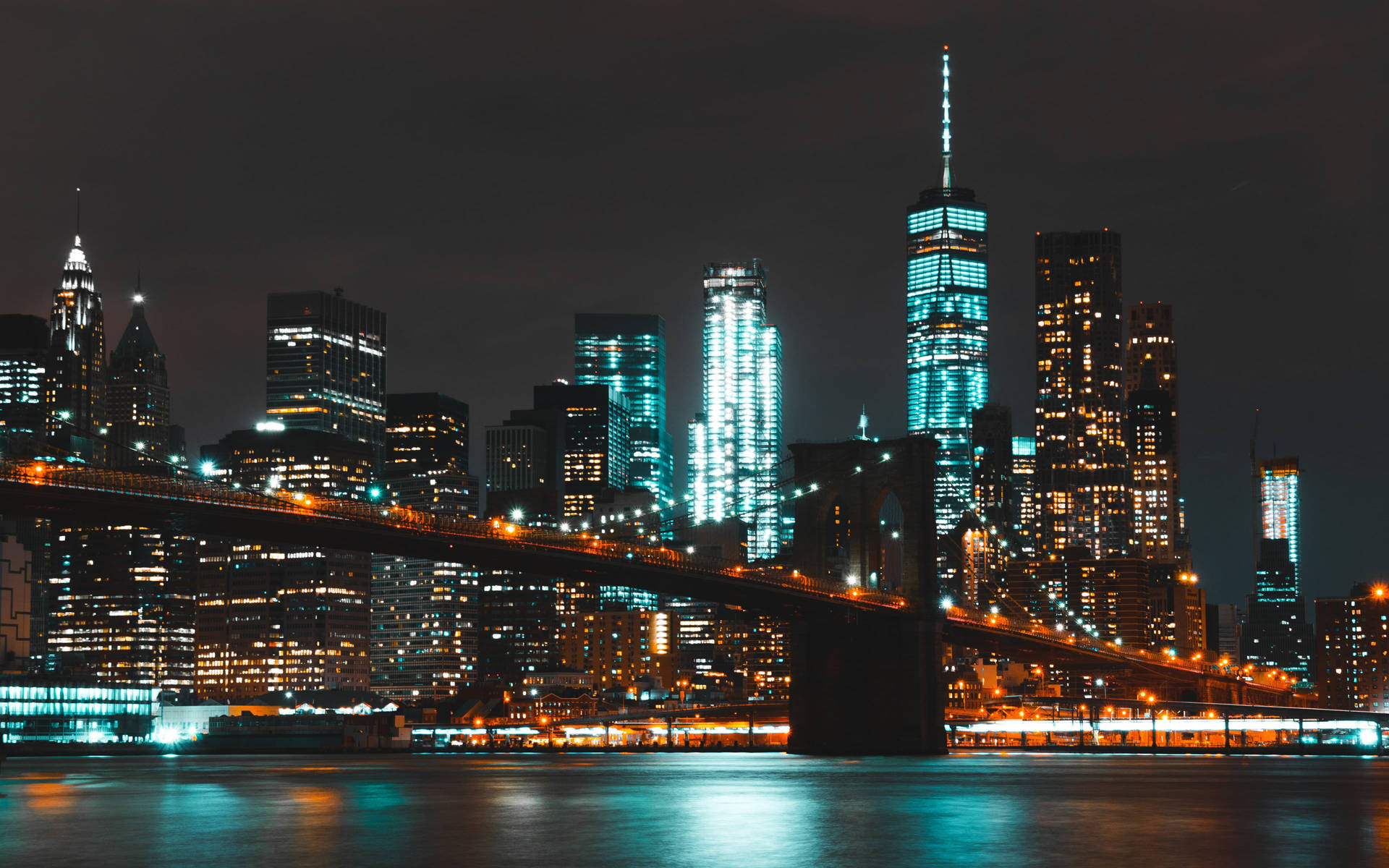 Vibrant City Lights New York 4k Background