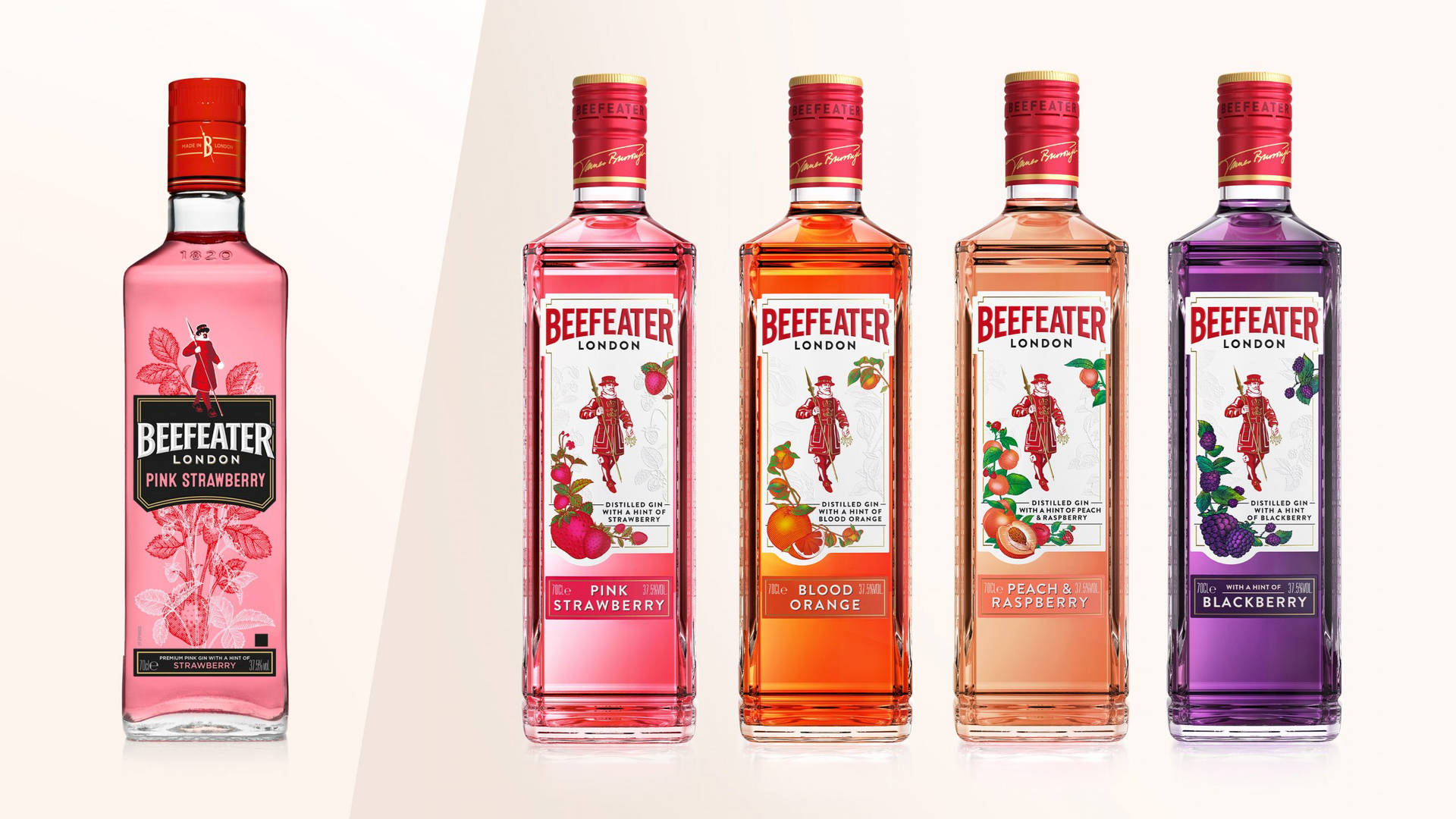 Vibrant Collection Of Beefeater Gin Bottles