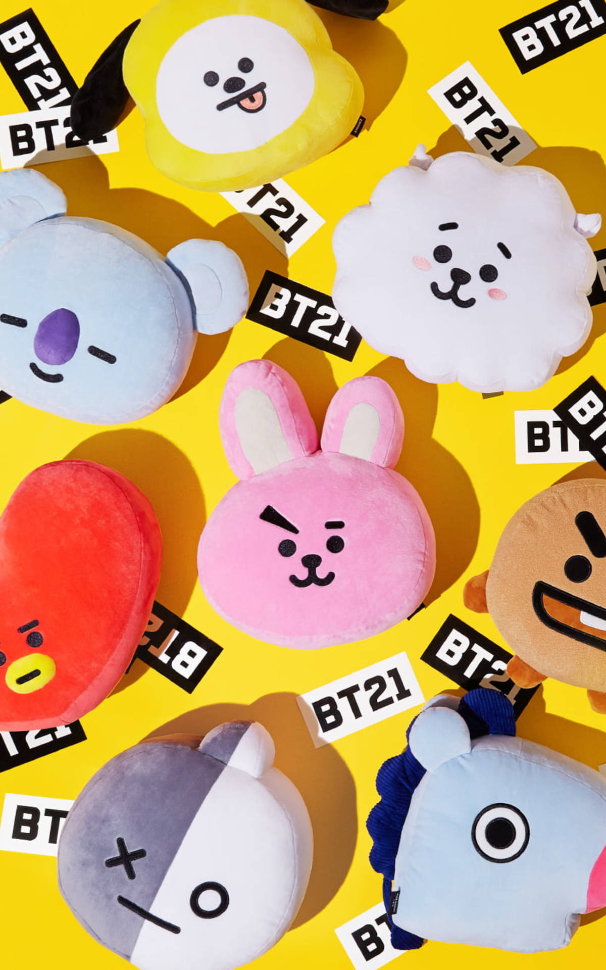 Vibrant Collection Of Bts Bt21 Pins Background