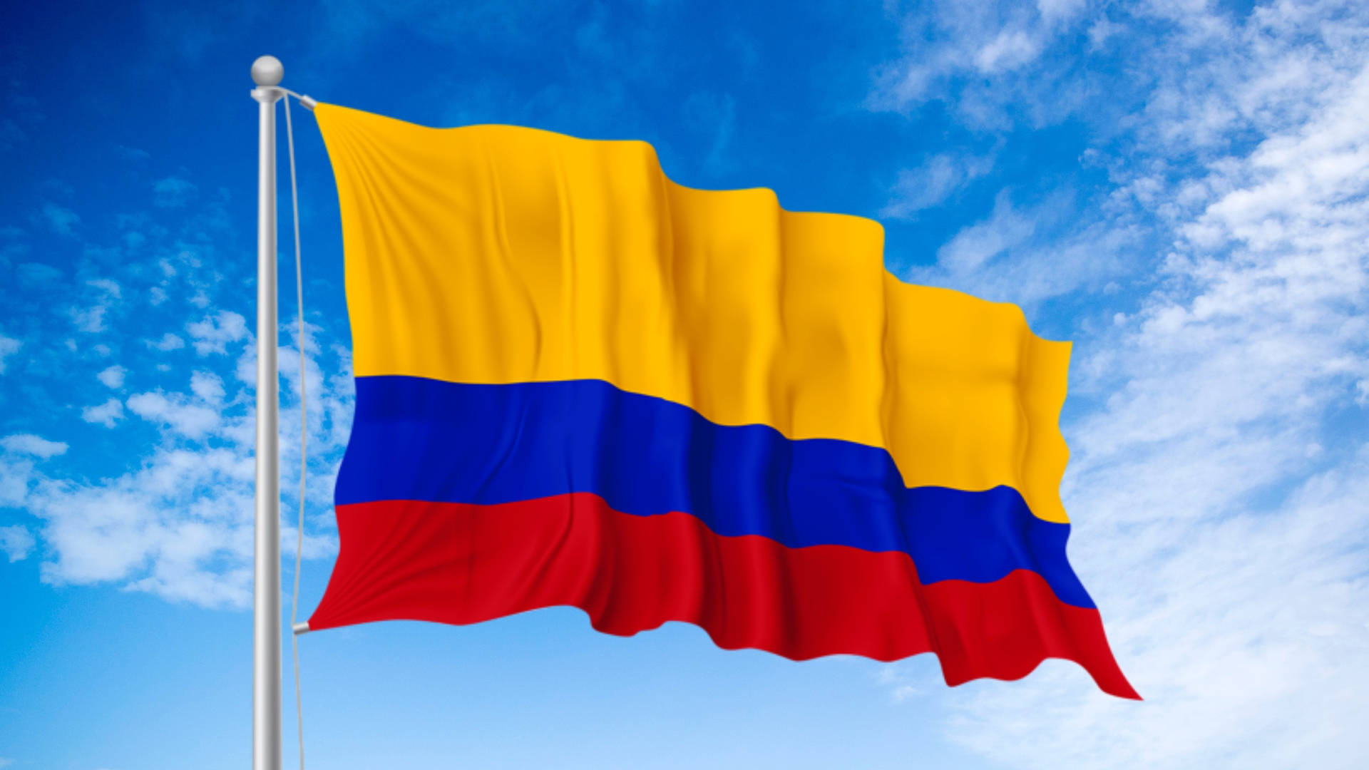 Vibrant Colombia Flag Waving