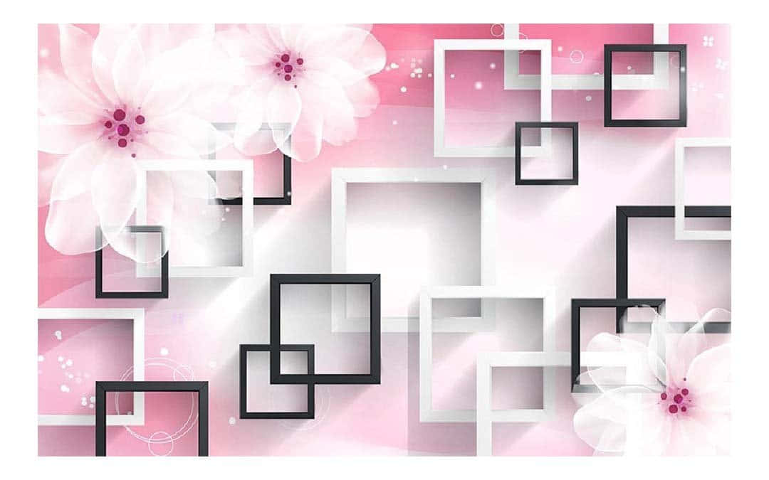 Vibrant Color Combination Of Pink, Black, And White Background