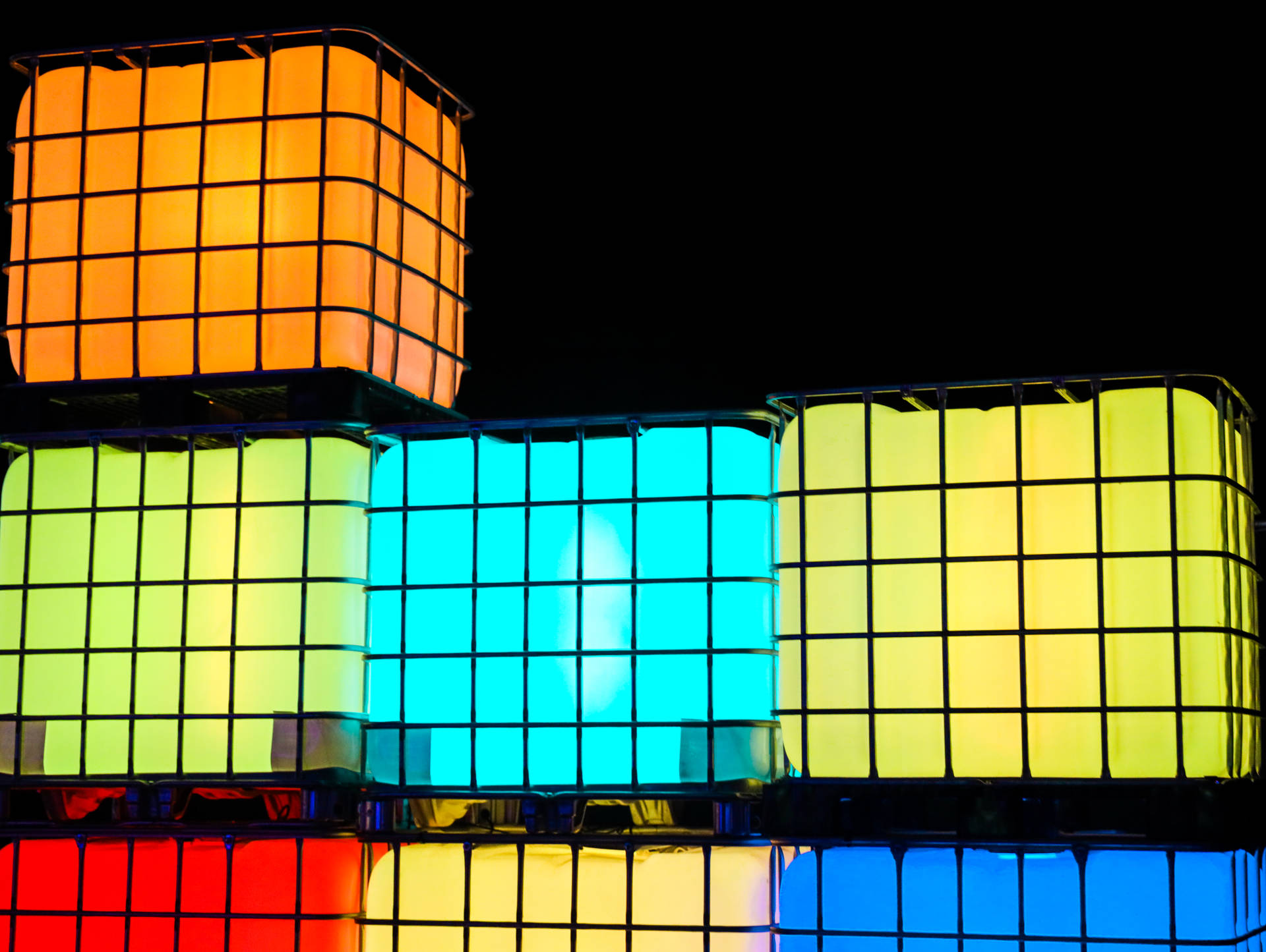 Vibrant Colored Block Lanterns Background