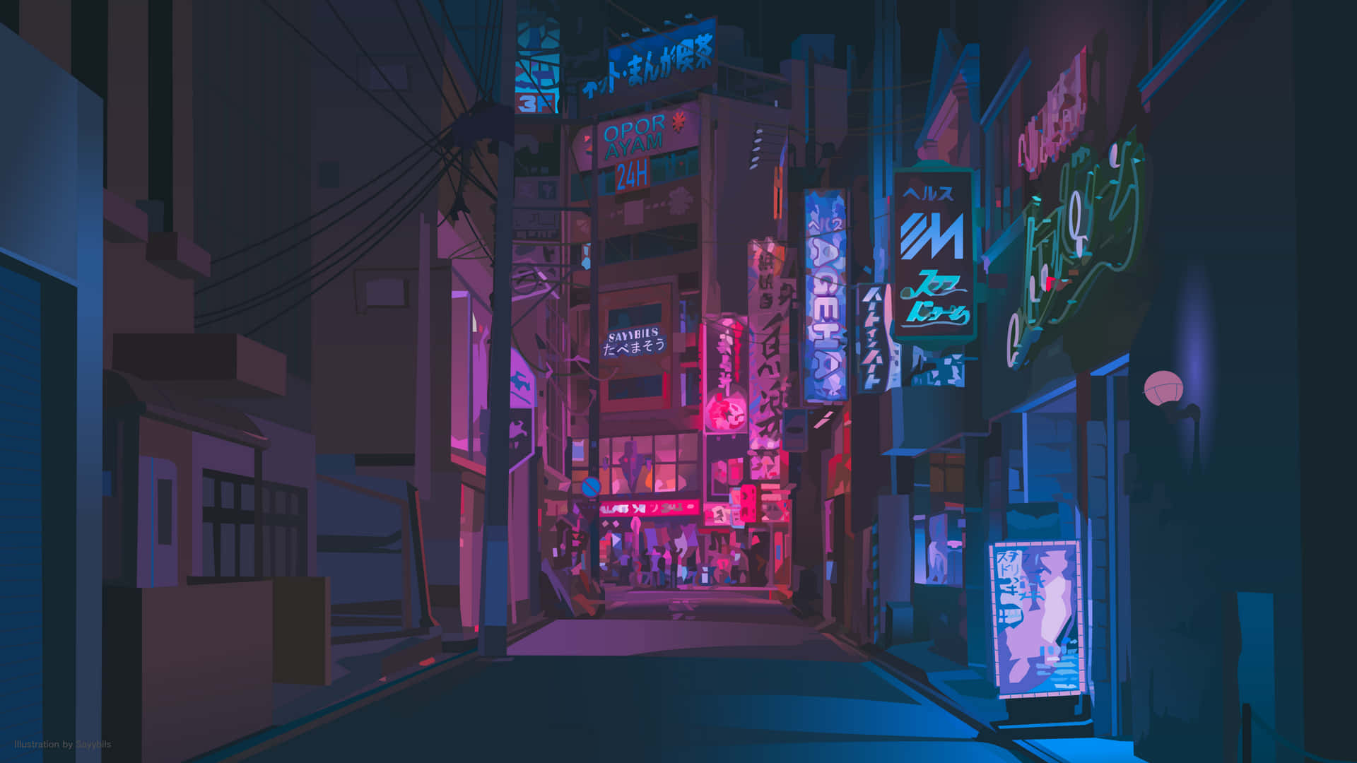 Vibrant Colors Light Up The Night In Tokyo, Japan Background