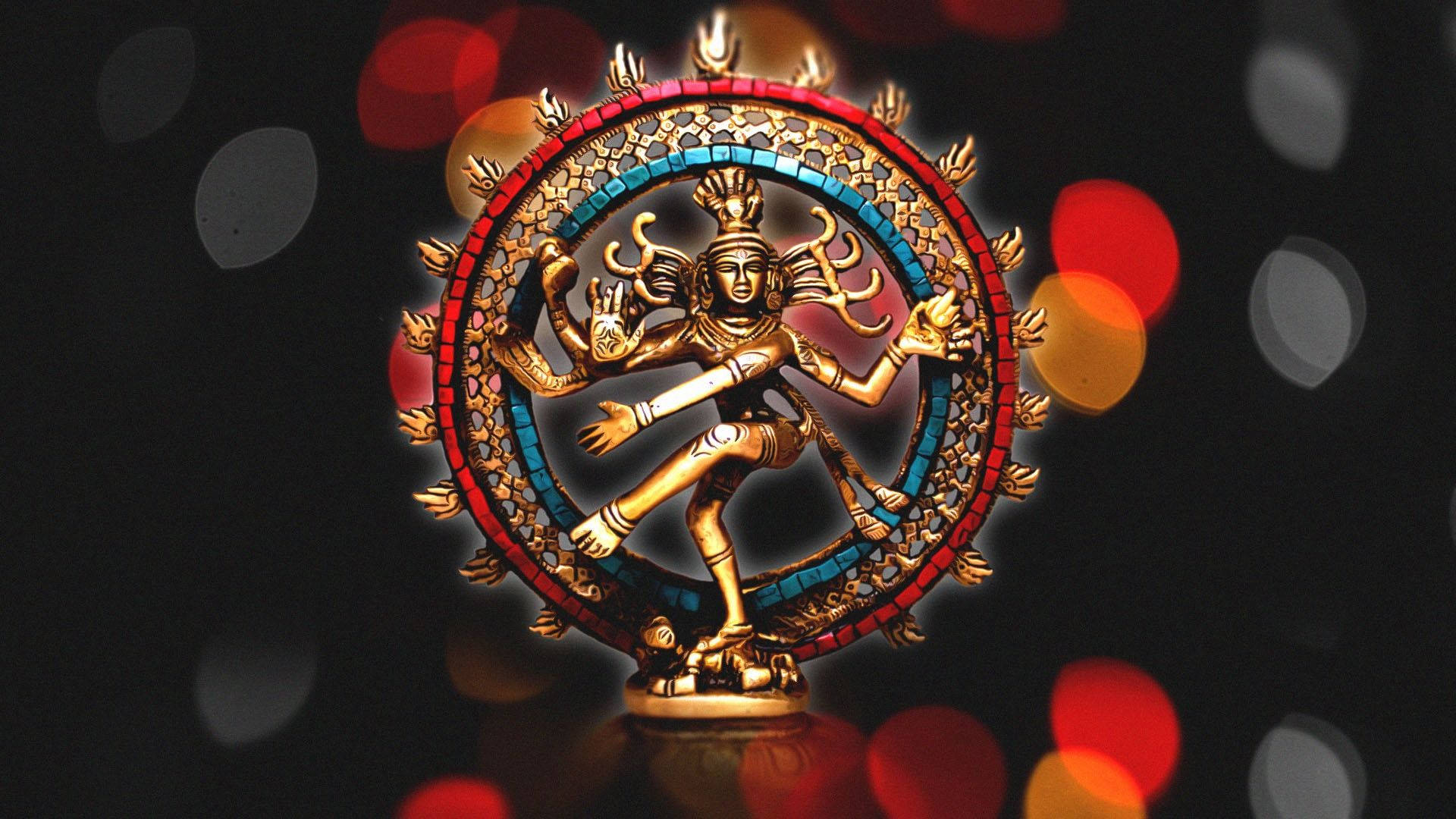Vibrant Colors Of Nataraja: The Dance Of Creation And Destruction Background